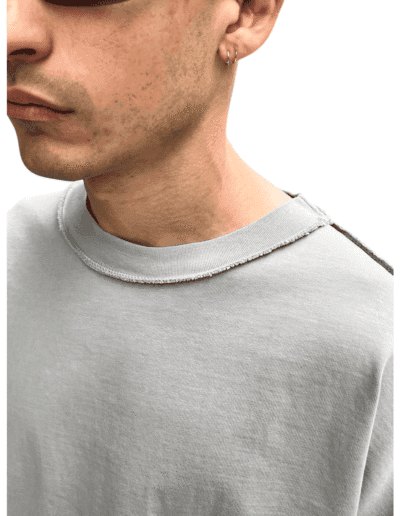 Stay Human On Earth - Stone Wash Relaxed Fit T-shirt stone crop cropped fit boxy
