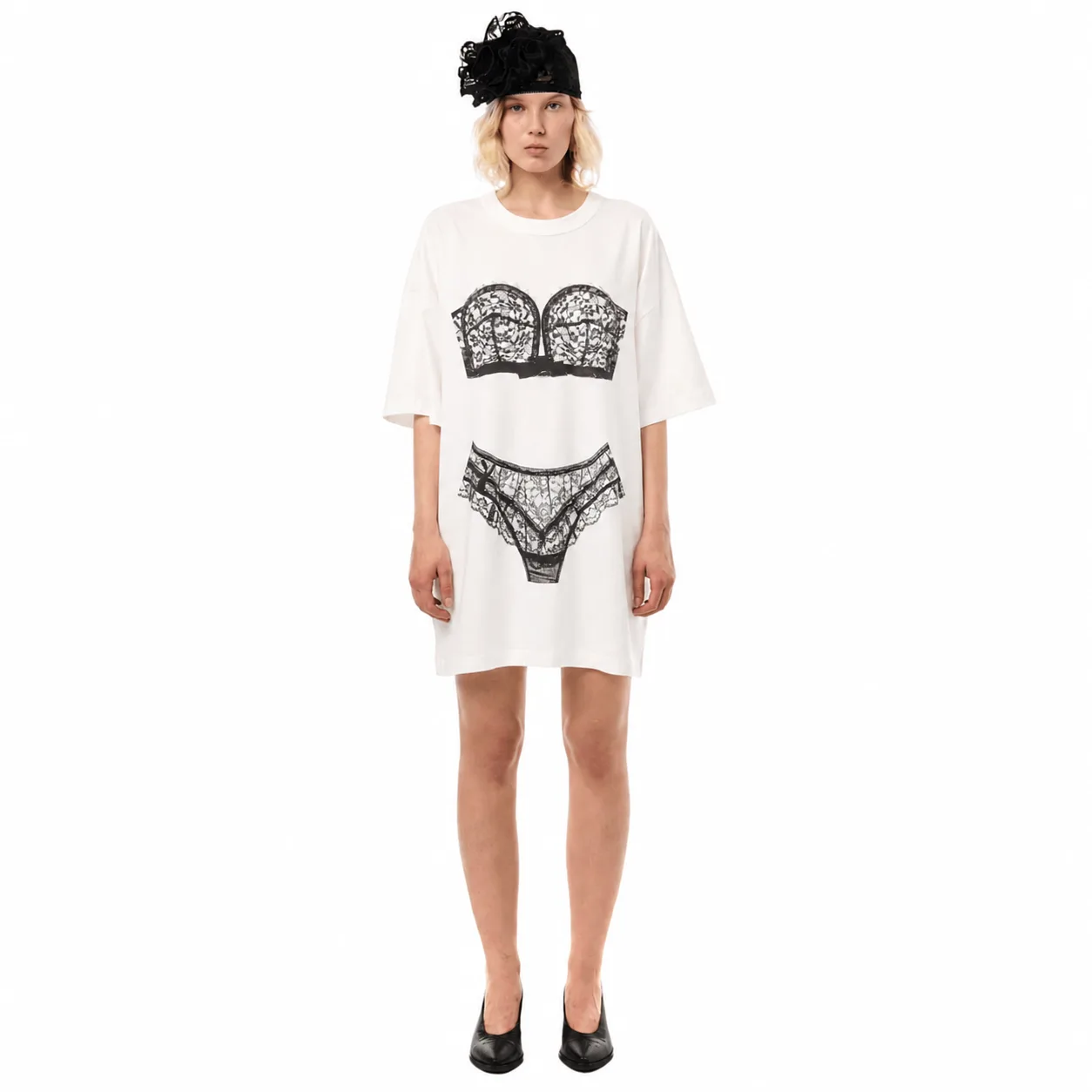 vaquera nyc Women's Lingerie Tall Tee Off-White