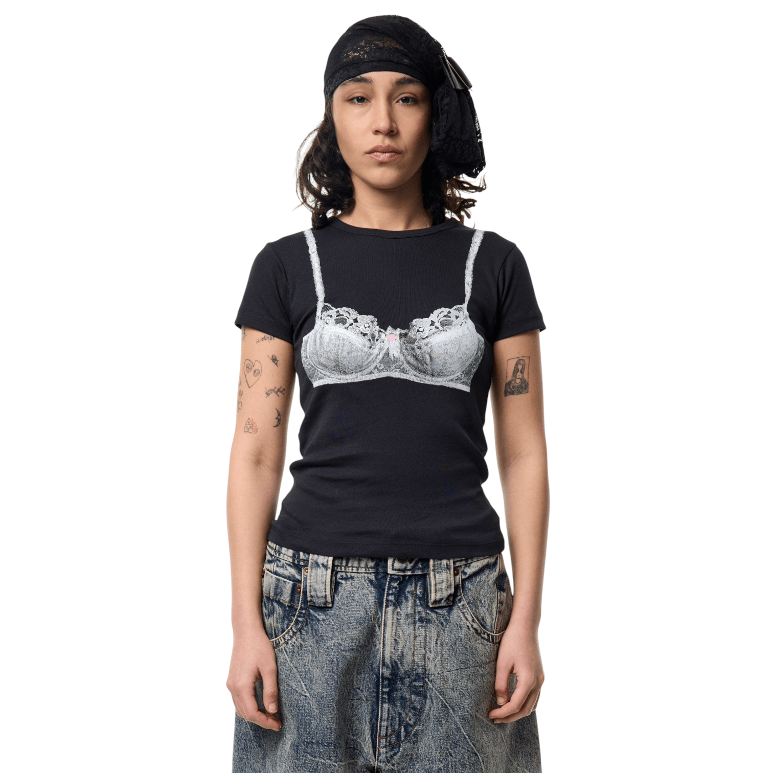Vaquera - Women's Bra Baby Tee Black vaquera nyc buy online europe dover street market brand