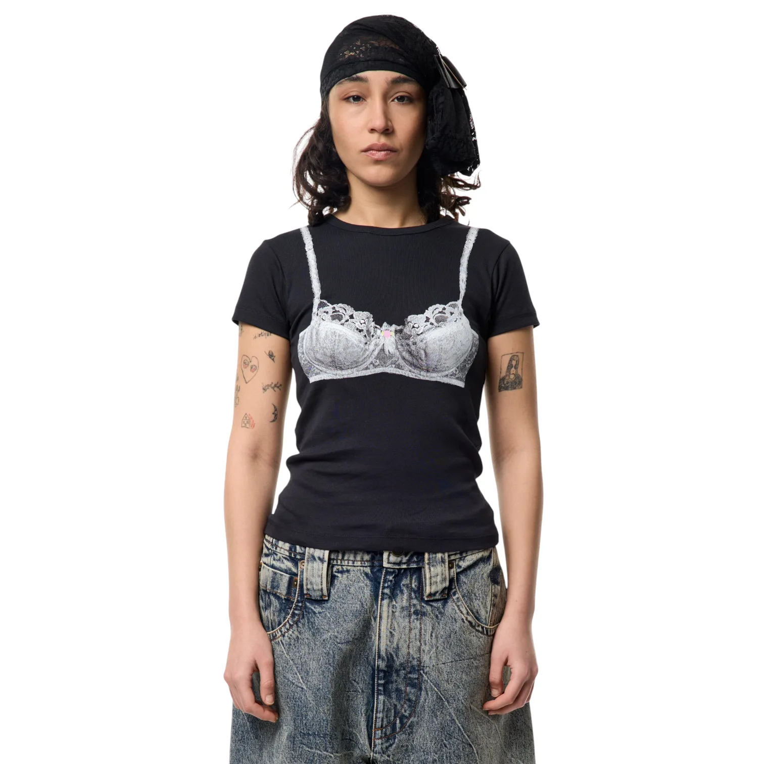 Vaquera - Women's Bra Baby Tee Black vaquera nyc buy online europe dover street market brand