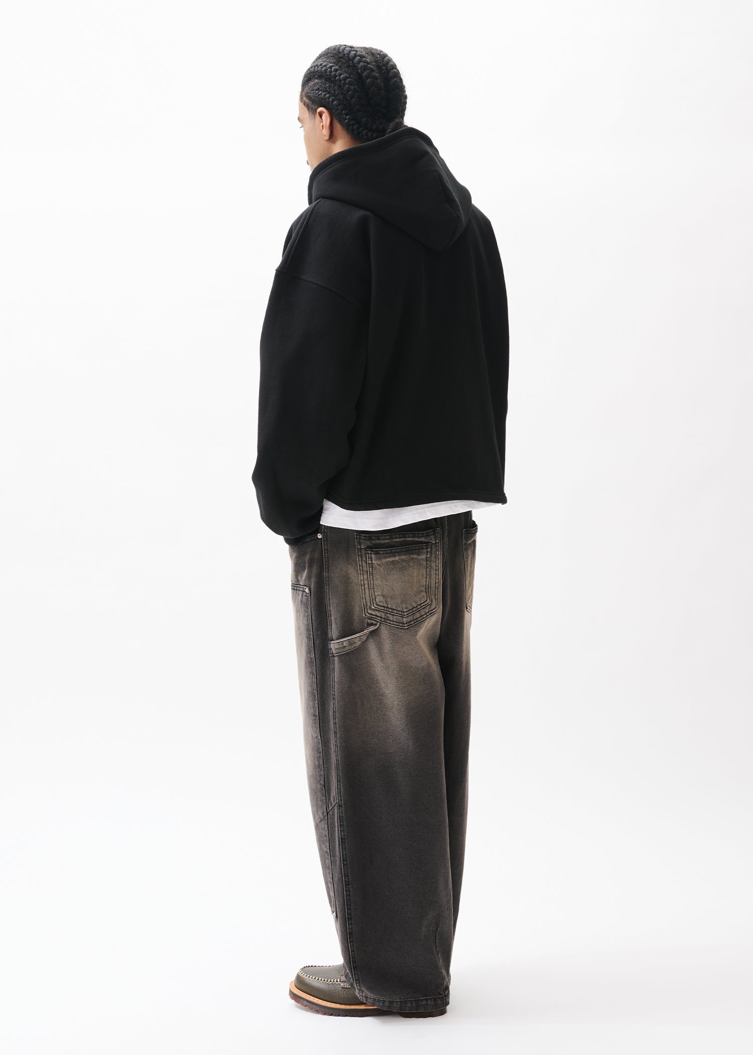Estudio Niksen - Boxy Zip-up Hoodie Black crop cropped