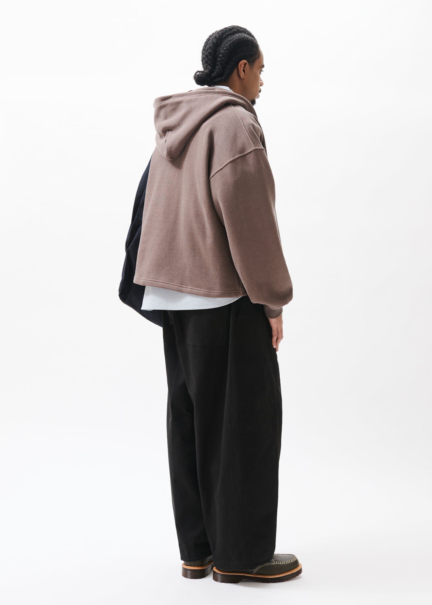 Estudio Niksen - Boxy Zip-up Hoodie Light Brown crop cropped