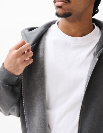 Estudio Niksen - Boxy Zip-up Hoodie Charcoal crop cropped