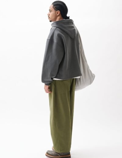 Estudio Niksen - Boxy Zip-up Hoodie Charcoal crop cropped