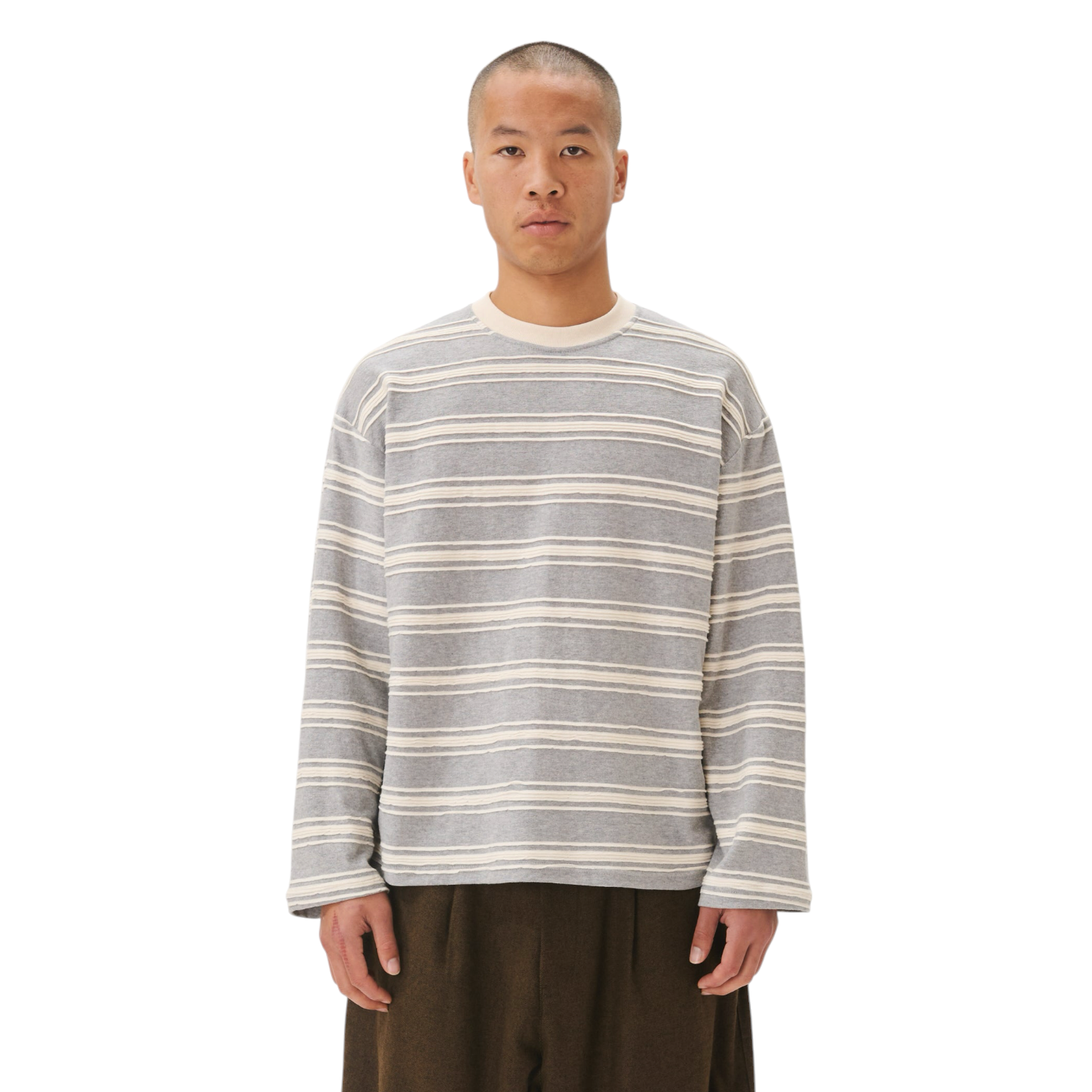 Estudio Niksen - Textured Stripe Tee crop cropped